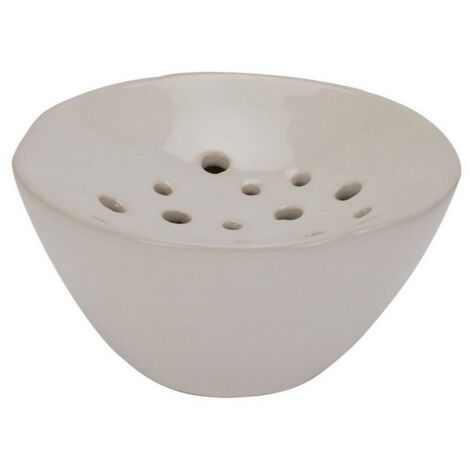 Flower Frog - Ceramic - L15 x W15 x H8 cm - White