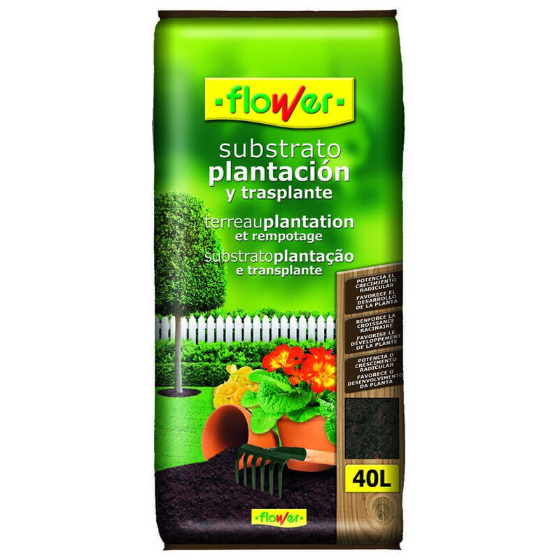Flower - Substrate de fleurs Plantation et transplantation, 40 litres