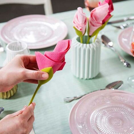 FLOWER NAPKIN : 4er-Set Handtuchhalter Blumen-Designer