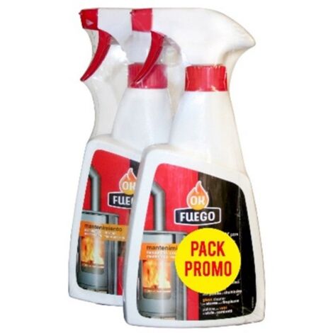 flower ok fuego pack 2 un limpiador manten.estufa-chimenea 50275