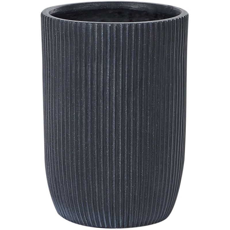 Beliani - Flower Planter Fibre Clay Garden Plant Pot 25 X 25 X 38 Cm Outdoor Garden Drainage Hole Golden Brown Eantio