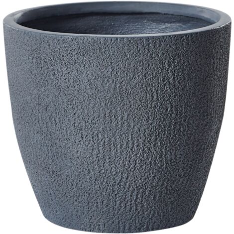Flower Pot Grey Plant Planter Clay 36x36x32 cm Kannia