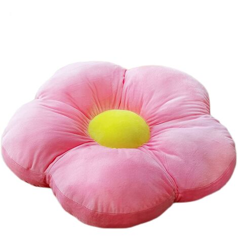 Flower Pillow,Flower Shaped Throw Pillow Butt Cushion Flower 15.7 Inches  Black