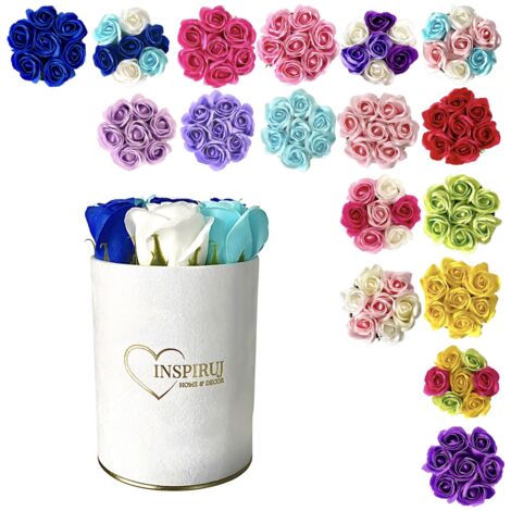 Flowerbox Inspiruj - Caja blanca con rosas de jabón