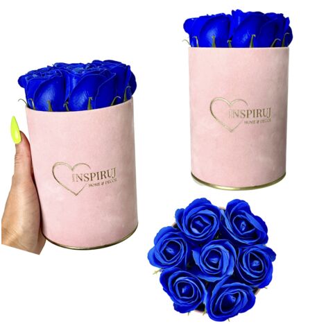 Flowerbox Inspiruj - Caja rosa con rosas de jabón - n.° 1 Azul marino