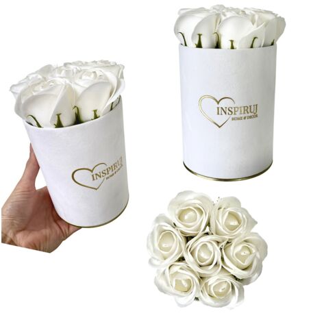 Flowerbox Inspiruj - Scatola bianca con rose di sapone - n. 19 Bianco
