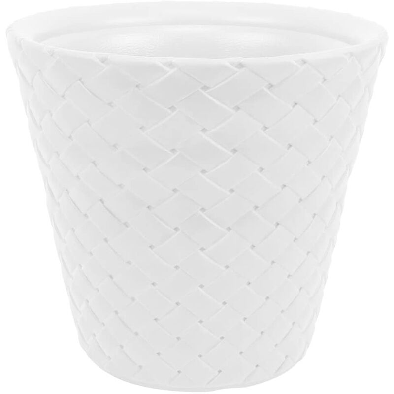 Zanvic - Flowerpot sintetico Ratan 28 litri Colore bianco 40 x 37 cm