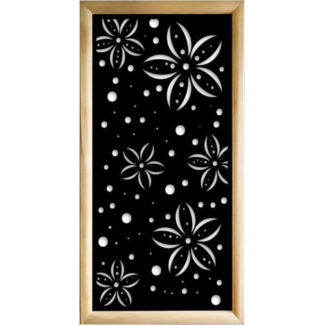 FLOWERS - Moduli Decorativi in Legno e PVC - Colore: nero - Misura: 47x94 cm