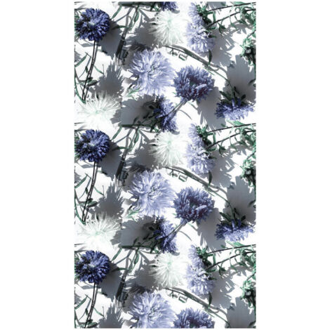 Flowers, rideau imprimé fleurs bleues sur fond clair140x245 cm, 1 pièce