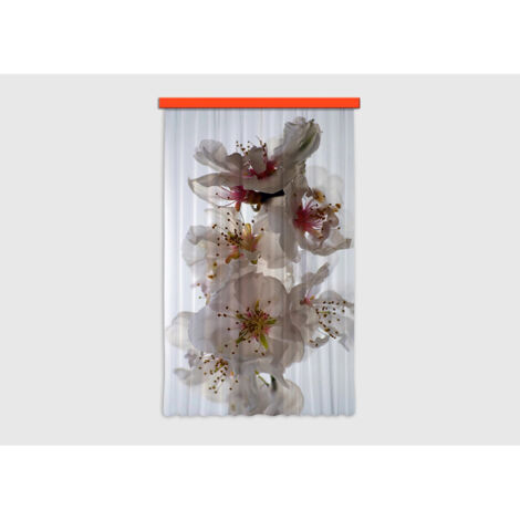 Flowers, rideau imprimé zoom sur fleurs blanches délicates 140x245 cm, 1 pièce