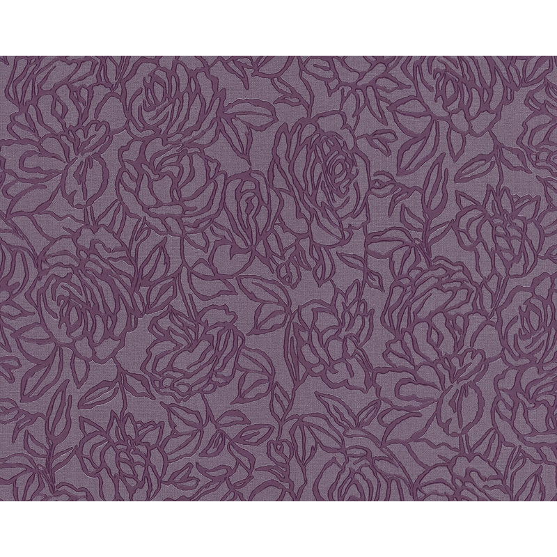 Flowers wallcovering wall Edem 9040-29 hot embossed non-woven wallpaper embossed with floral ornaments shiny violet red lilac 10.65 m2 (114 ft2)