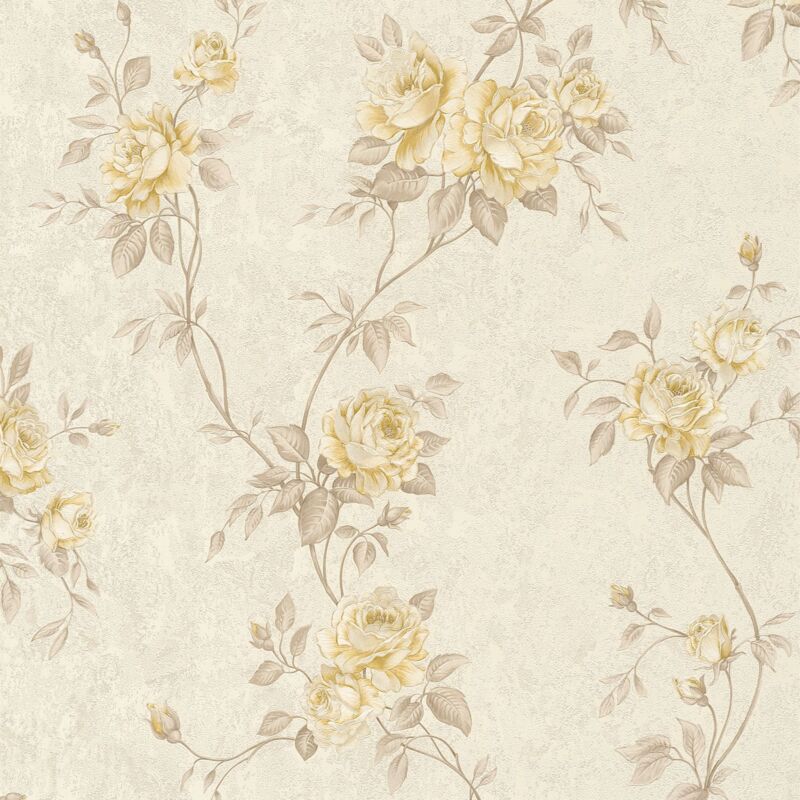 Flowers wallcovering wall Profhome 372262 non-woven wallpaper slightly textured with floral pattern matt beige brown cream 5.33 m2 (57 ft2) - beige