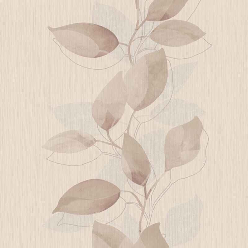 Profhome - Flowers wallcovering wall 378152 non-woven wallpaper slightly textured with floral pattern matt brown beige grey 5.33 m2 (57 ft2)