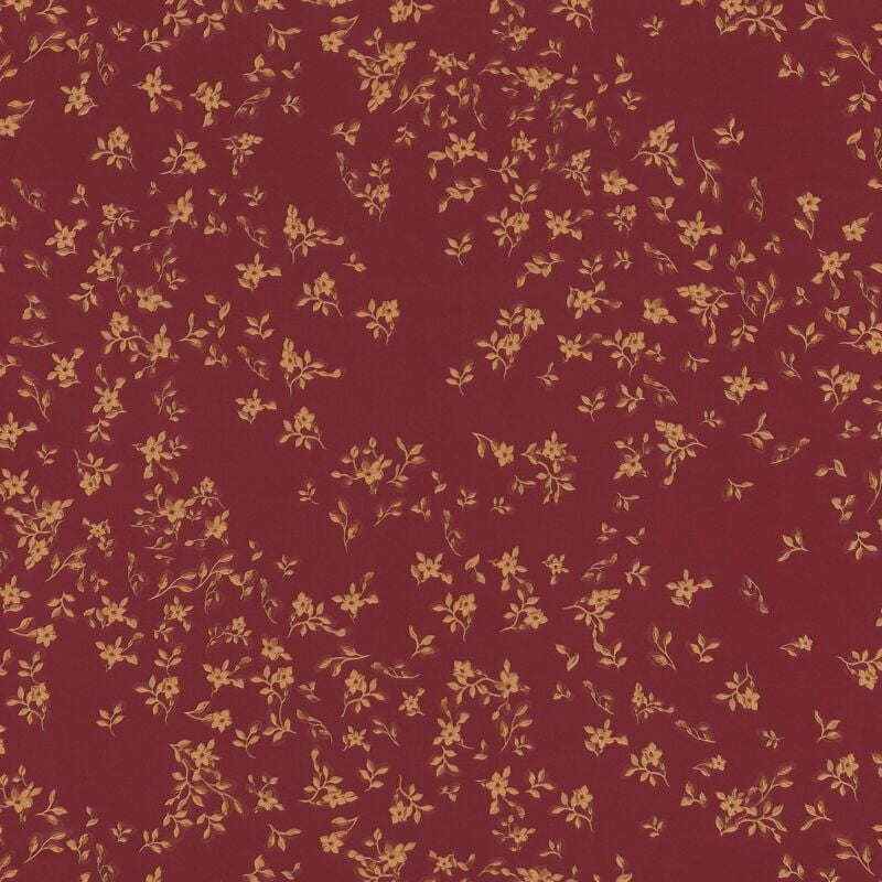 Profhome - Flowers wallcovering wall 935857 non-woven wallpaper slightly textured with floral pattern shiny red gold brown 7.035 m2 (75 ft2)