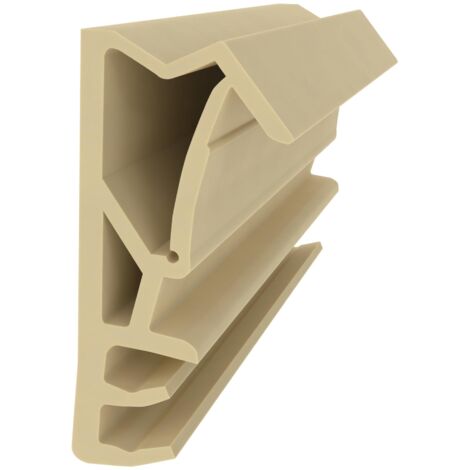 Flügelfalzdichtung für Holzelemente - Beige - 6 Meter - Gummidichtung - 15 mm Falzhöhe - Tür- und Fensterdichtung - Zugluft- und Schallschutz