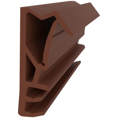 Flügelfalzdichtung für Holzelemente - Braun- Muster - Gummidichtung - 15 mm Falzhöhe - Tür- und Fensterdichtung - Zugluft- und Schallschutz