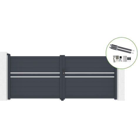 Flügeltor 3,5 m CIMONE H.140 cm Aluminium + RANGER B150 Motorisierung