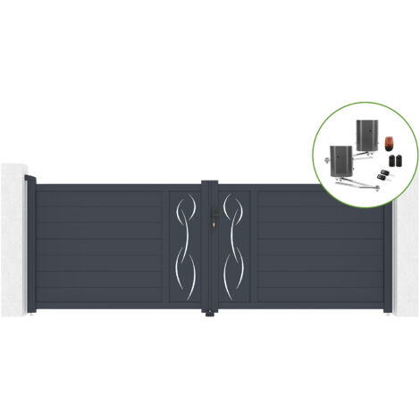 Flügeltor 3,5 m LIFE H.120 cm Aluminium + BUNKER B500 Motorisierung