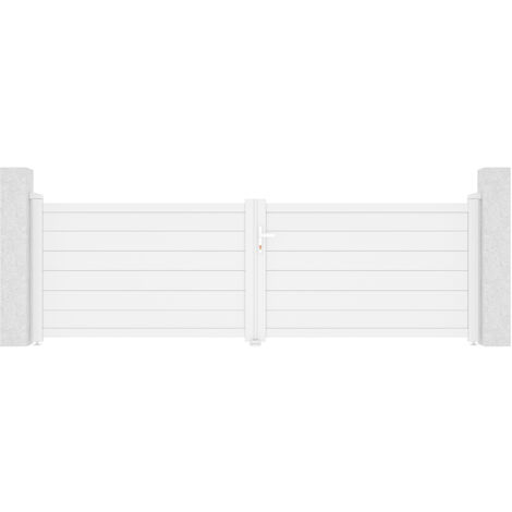 Flügeltor 3,5m EIGER H.115 Weißaluminium