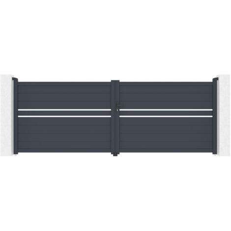 Flügeltor 4m CIMONE H.140 graues Aluminium