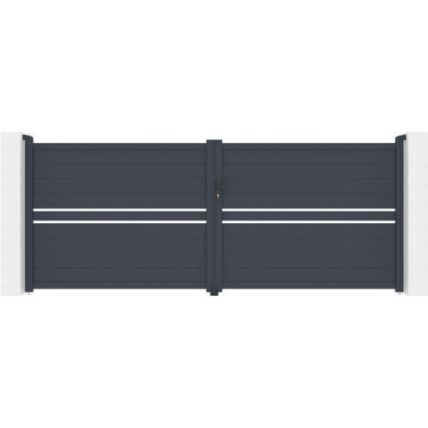 Flügeltor 4m CIMONE H.160 graues Aluminium