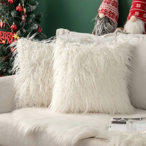 Faux Fur Decorative 18-inch Throw Pillows (Set of 2) - On Sale