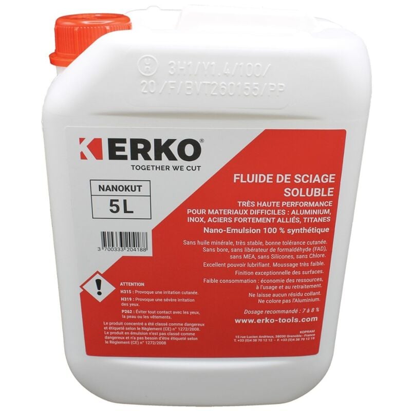 Erko - Fluide sciage soluble Nanokut - Bidon 5 l - 6400018