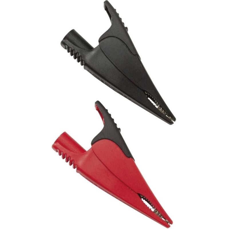 Fluke - AC285 Jeu de pinces crocodiles de sécurité femelle 4 mm cat iv 600 v, cat iii 1000 v rouge, noir