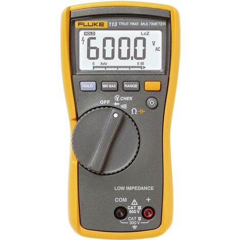 Fluke – Multimètre numérique 6000 points – CAT III 600 V – True RMS – Tension jusqu'à 600 V AC/DC – Fonction VCHEK™ LoZ pour tests simultanés - Q55805