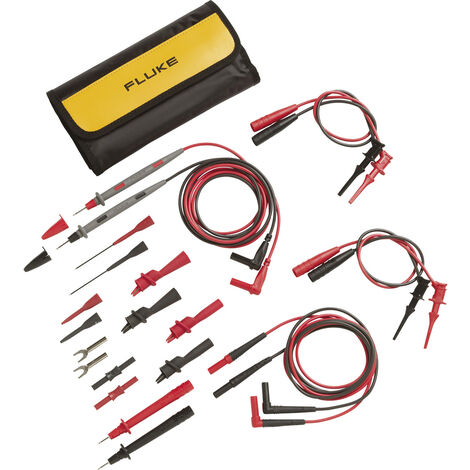 Fluke TL81A Sicherheits-Messleitungs-Set Lamellenstecker 4 mm Lamellenstecker 4 mm 1.00 m Schwarz, R