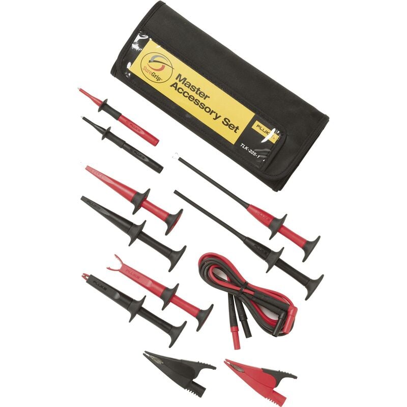 Fluke - TLK-225-1 Set de cordons de mesure de sécurité Banane mâle 4 mm Banane mâle 4 mm 1.50 m noir, rouge 1 pc(s) Q75760
