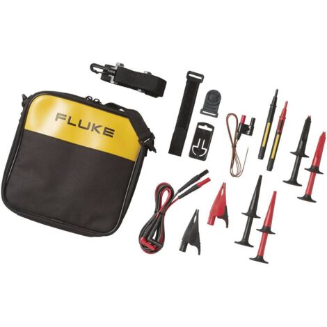 Fluke TLK289 Set de cordons de mesure de sécurité pinces crocodile, mâle 4 mm, pointe de test mâle 4 mm rouge, noir 1 p