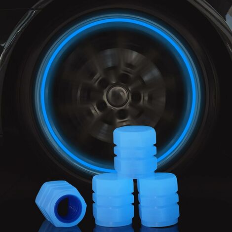 Bouchon de valve en fibre de carbone pour valve de pneu Volkswagen (bleu).