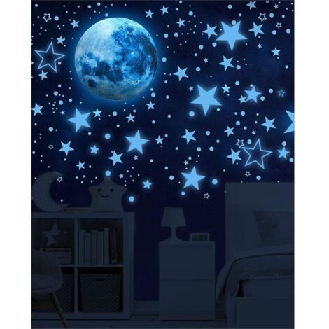 Fluorescent Stickers 1049 Sheets Phosphorescent Stars - Stickers for Children, Ceiling, Fluorescent Stickers for Children's Room Ceiling Decoration