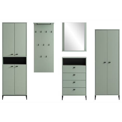 Flur komplett Set JULBACH-80 in Pistazie, B/H/T: ca. 275,6/185,5/33,05 cm