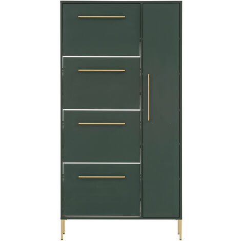 Flur Schuhschrank KELLA-80 in waldgrün, B/H/T: ca. 88,4/174,2/30 cm