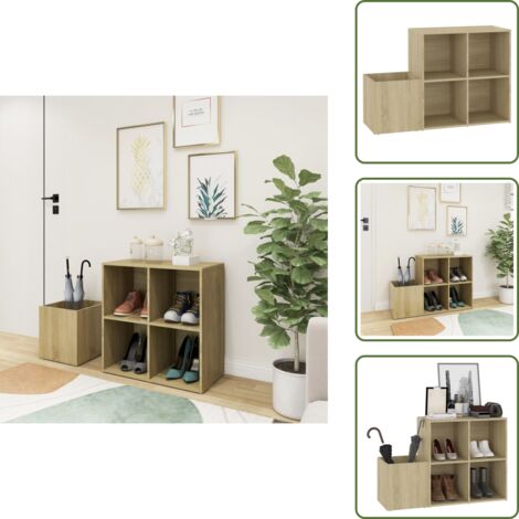 Flur-Schuhschrank Sonoma Eiche 105x35,5x70 cm Holzwerkstoff - Flur-Schuhschrank - Schuhschrank - Holzwerkstoffmöbel - Schuhorganisation - Garderobe