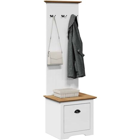 Flurschrank mit Haken BODO Weiß und Braun 50x40x157 cm vidaXL