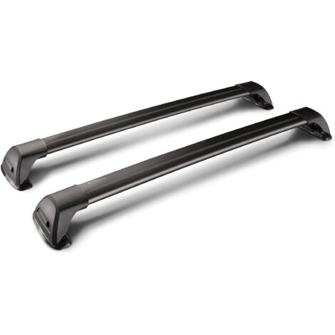 Flush Black Mixed, coppia barre portatutto telescopiche in alluminio - 110+115 cm