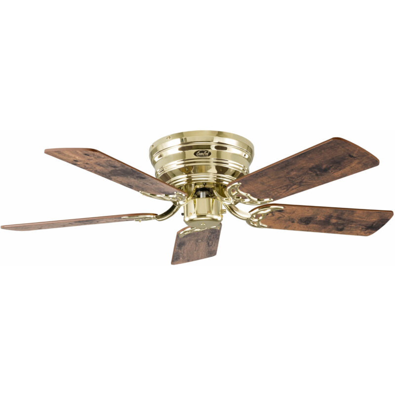 Flush Mount Ceiling Fan Classic Flat iii Polished Brass 103