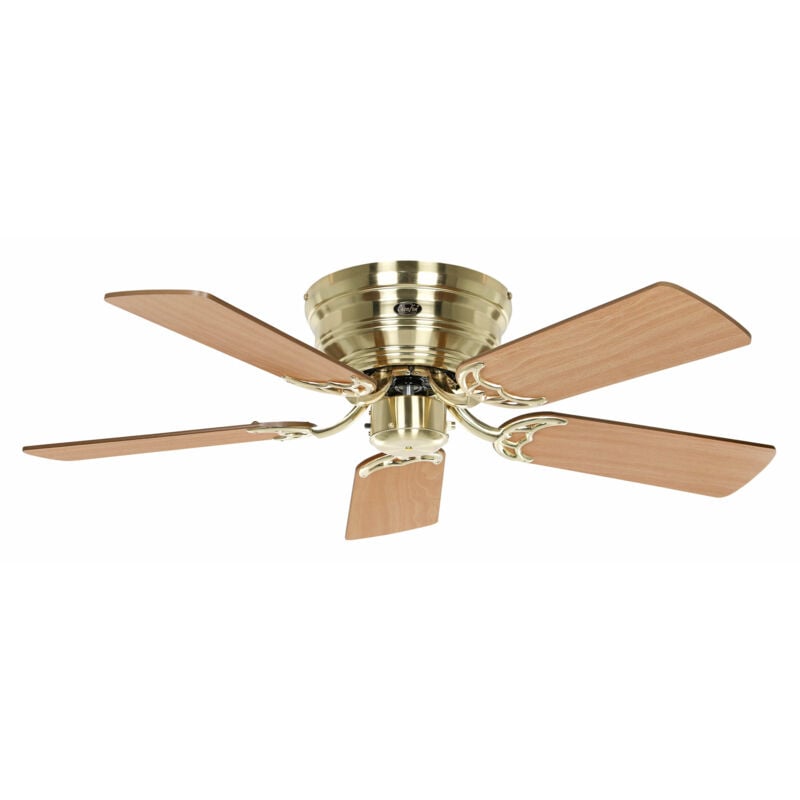 Casafan - Flush Mount Ceiling Fan Classic Flat iii Brushed Brass 103