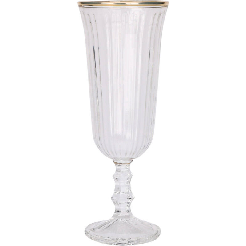 Flûte à champagne plissée avec bord doré, 120 ml Flûte à champagne plissée avec bord doré, 120 ml