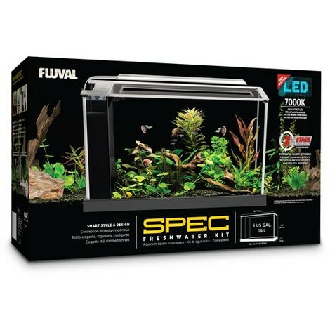 Fluval Spec Nano Aquario Negro, 19L