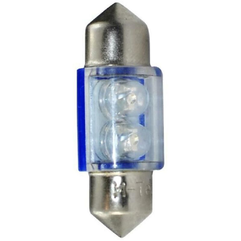 Flux 2 ampoules navettes a led - Bleues - 31 mm - 12V - 0.25W