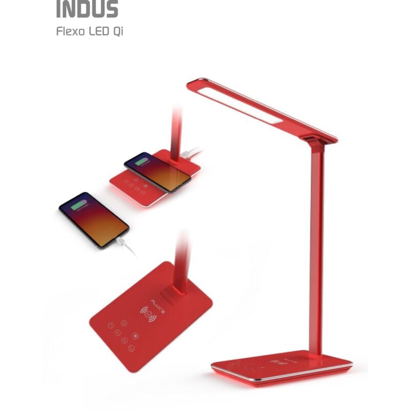 

BLUNGI flexo luz led usb qi indus rojo