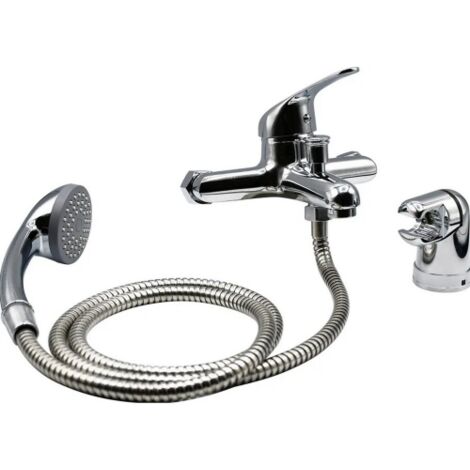 Fluxy Urano miscelatore monocomando per vasca cromato con doccetta e raccordi cartuccia   40 mm rubinetto per vasca da bagno