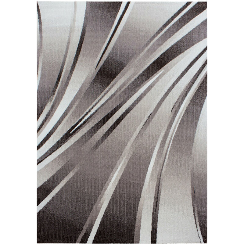 FLY - Tapis moderne à bandes graphiques (Beige - 80x300cm)