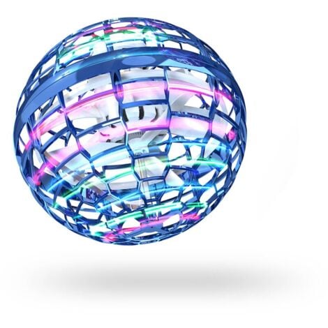 FLYNOVA - Bola voladora giratoria de 360° con luces LED RGB, bumerán mágico para niños y adultos (azul)