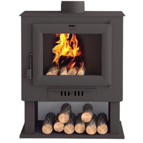 Fm Calefaccion – Poêle à bois en acier 11kW – Puissance 9,5 kW – Volume de chauffe 238 m³ – Sortie fumées supérieure Ø 150 mm – Dimensions 601x756x395 mm