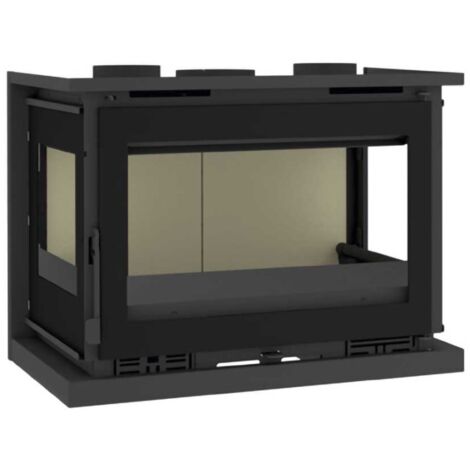 FM Insertable de leña 3 caras con turbinas IT-173 K interior vermiculita y cristal serigrafiado
